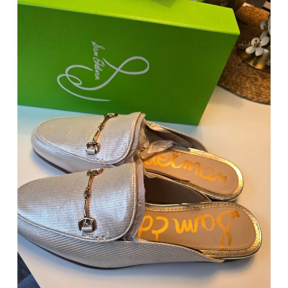 Sam Edelman Silver Linnie Bit Mules NIB Size 6.5